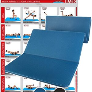 FIT EVOLUTION Materassino Yoga Mat Misure 180 cm x 60 cm x 1,5 cm. 