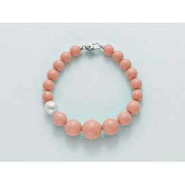 Miluna Bracciale Corallo Rosa e Perla con chiusura in argento